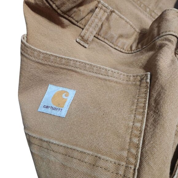 Carhartt Pants Mens 38x30 Brown Double Knee Canvas Carpenter Rugged Flex 103334 - Picture 9 of 14